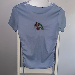 Butterfly blue shirt